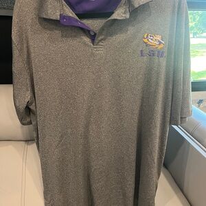 LSU Gray and Purple Men's Polo Shirt